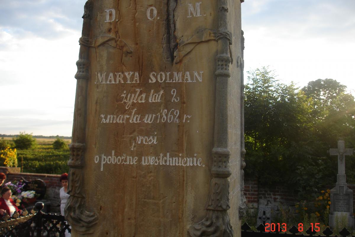 Pomnik Ignacego Solmana na modliborzyckim cmentarzu 