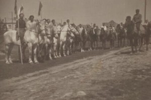 Z uroczystości pierwszomajowych, Modliborzyce 1950 r., Źródło: zdj. ze zbiorów Anny Kowalik (w arch. biblioteki)